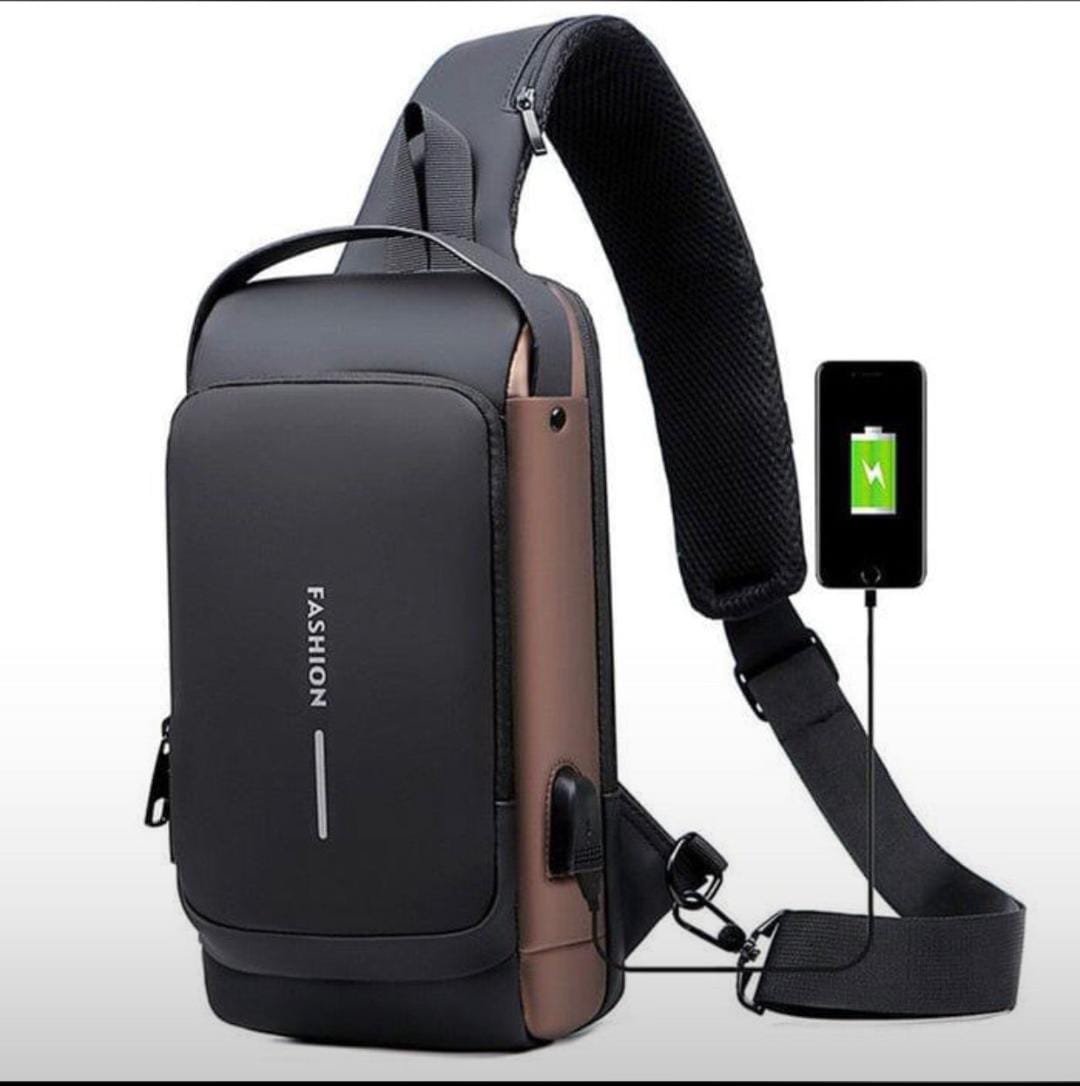 Anti-Theft Crossbody Sling Bag With Usb Port + Code Lock - FASHION