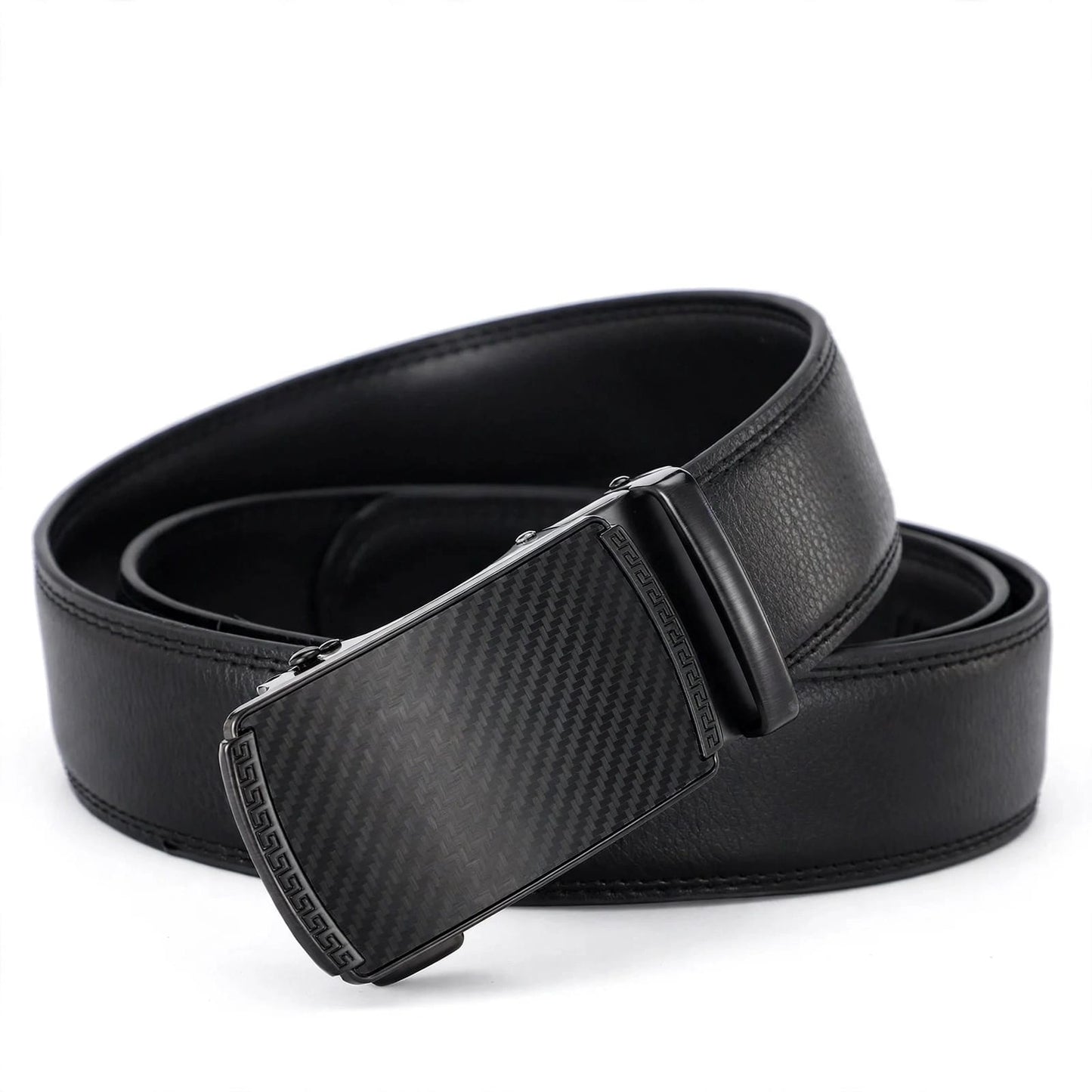 Automatic Ratchet Belt for Men - No Hole Leather Belt with Auto Lock Buckle