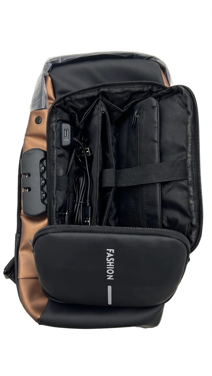 Anti-Theft Crossbody Sling Bag With Usb Port + Code Lock - FASHION