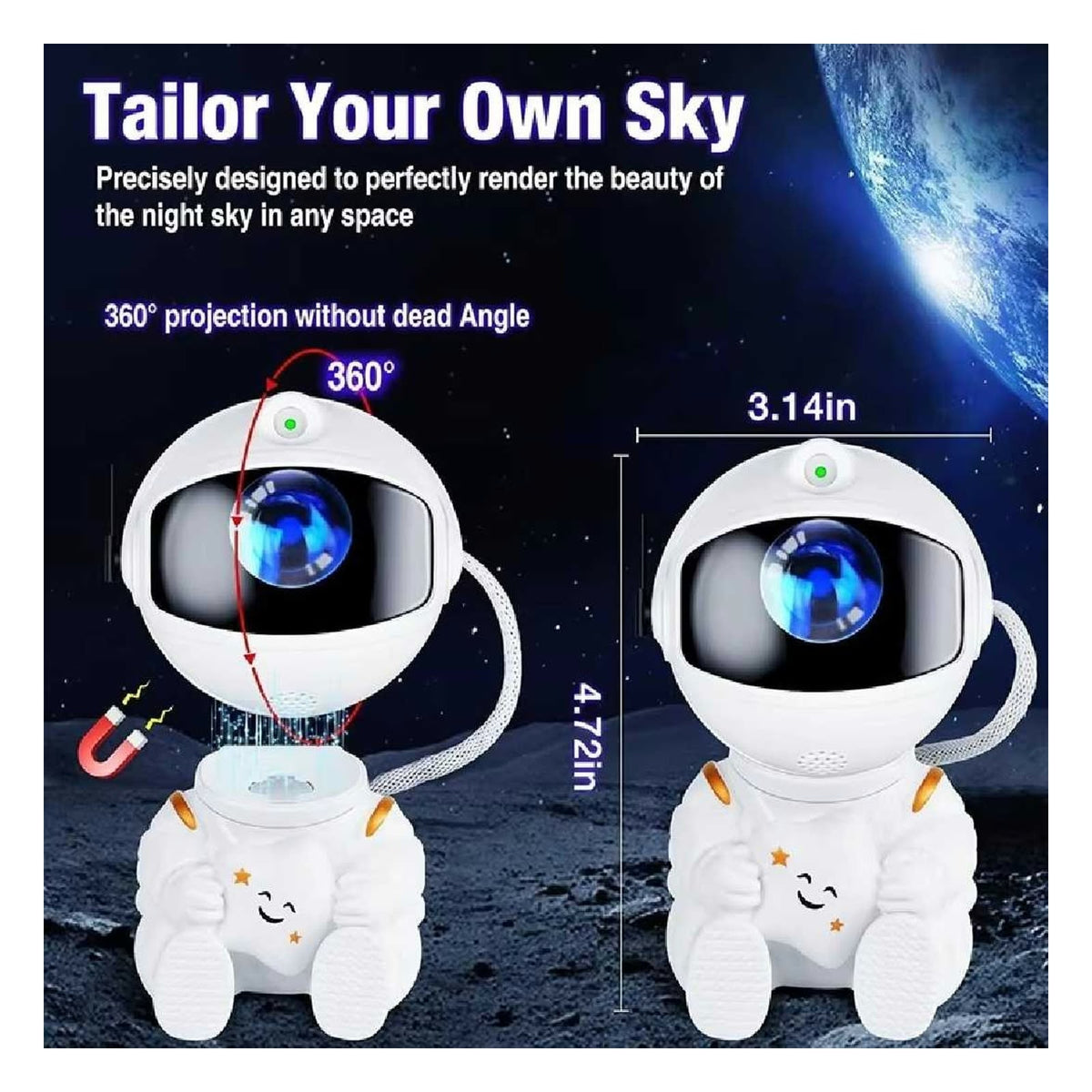 Astronaut Star Projector - Galaxy Night Light with Remote