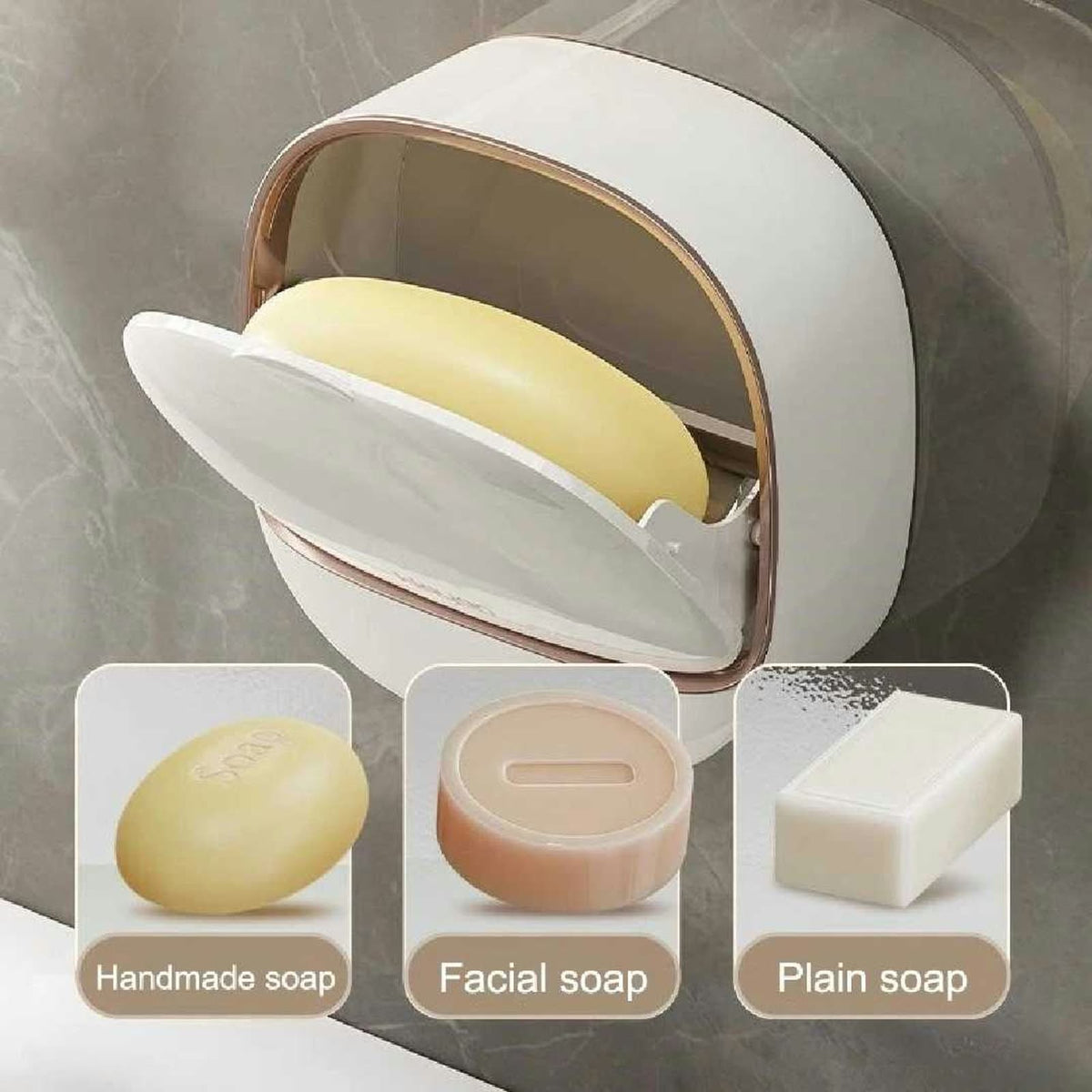 Luxury Soap Holder with Drain - Wall Mounted - Pack of 2
