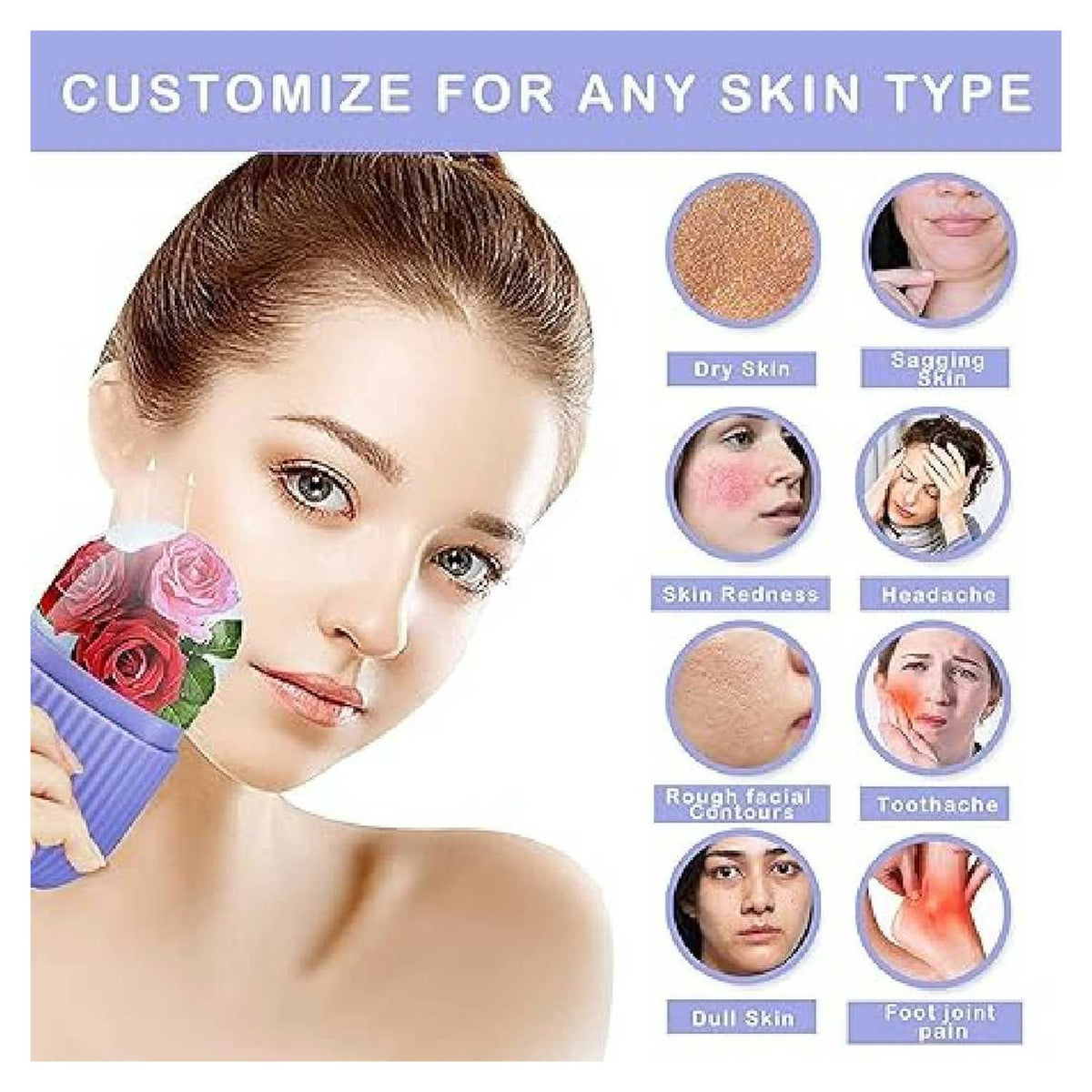 Ice Roller for Face & Eye - Silicone Beauty Mold - Pack of 2
