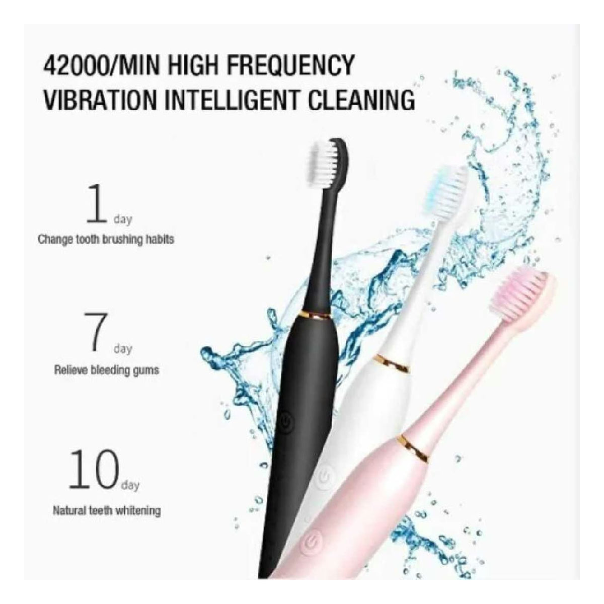 Sonic Electric Toothbrush - Rechargeable with Travel Case - 5 Modes