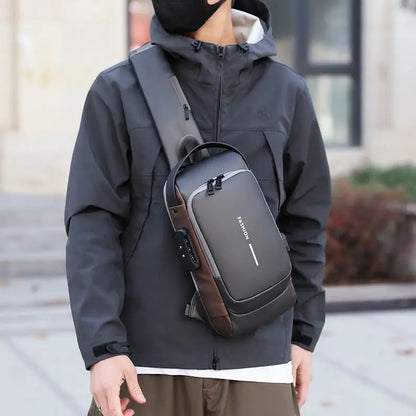Anti-Theft Crossbody Sling Bag with USB Port & Code Lock