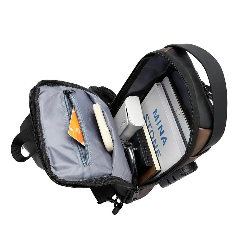 Anti-Theft Crossbody Sling Bag with USB Port & Code Lock