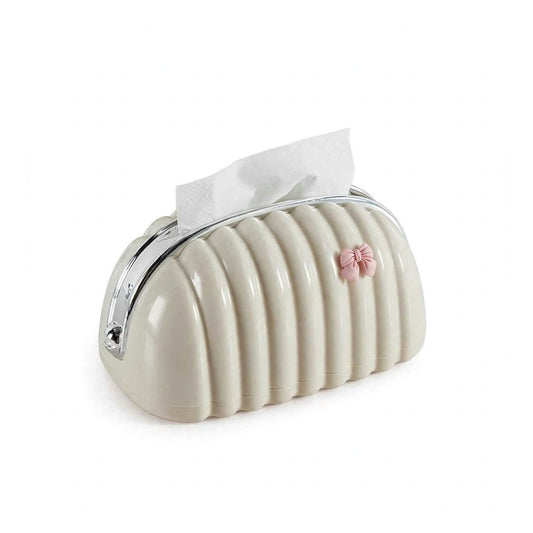 Shell Wave Tissue Box – Luxury Bow Design with Spring Lift