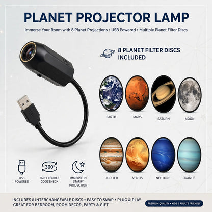 Galaxy Glow 6-in-1 Planet Projector Usb Lamp